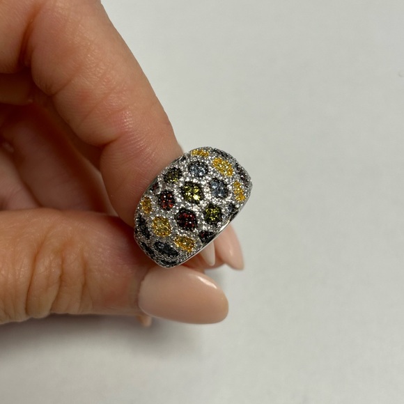Suzy Levian Sterling Silver Multi Color CZ Band NWT - Picture 2 of 5